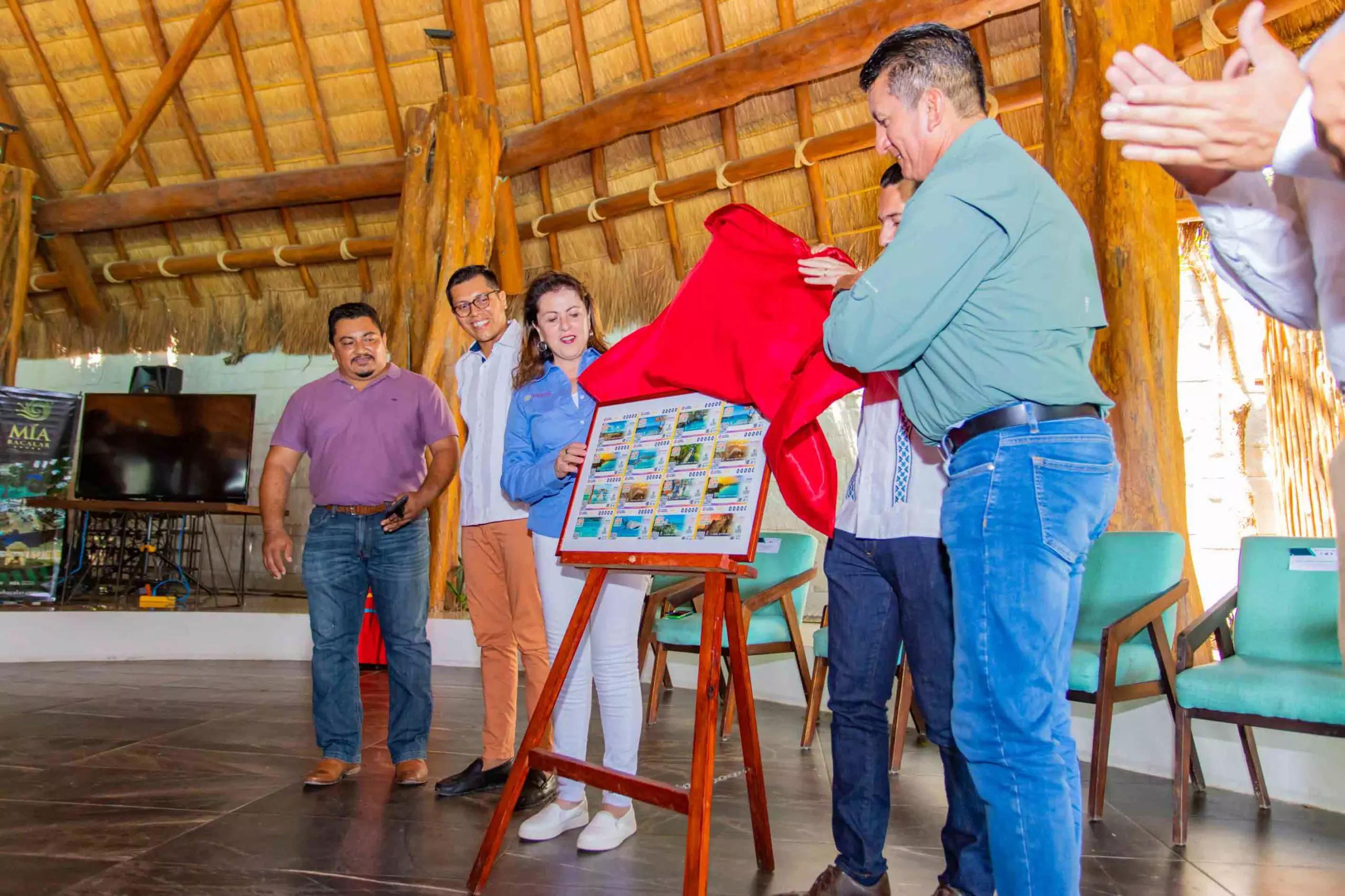 Mía Bacalar es sede de la Develación de los nuevos billetes conmemorativos de la Lotería Nacional : “Pueblos mágicos de Quintana Roo”